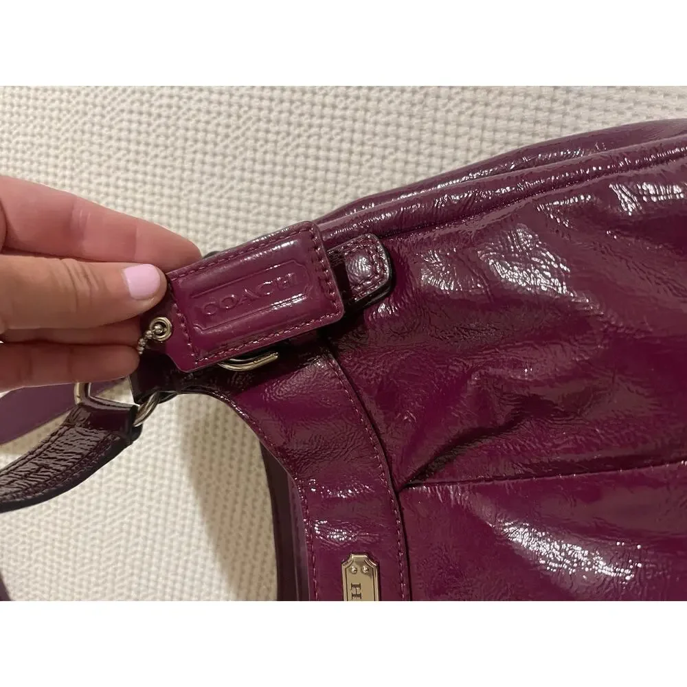 Coach Soho Large Y2K Hobo Shoulder Bag Crimson Plum Patent Leather NWOT